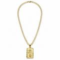 14K Yellow Gold Virgin of Guadalupe Pendant Necklace