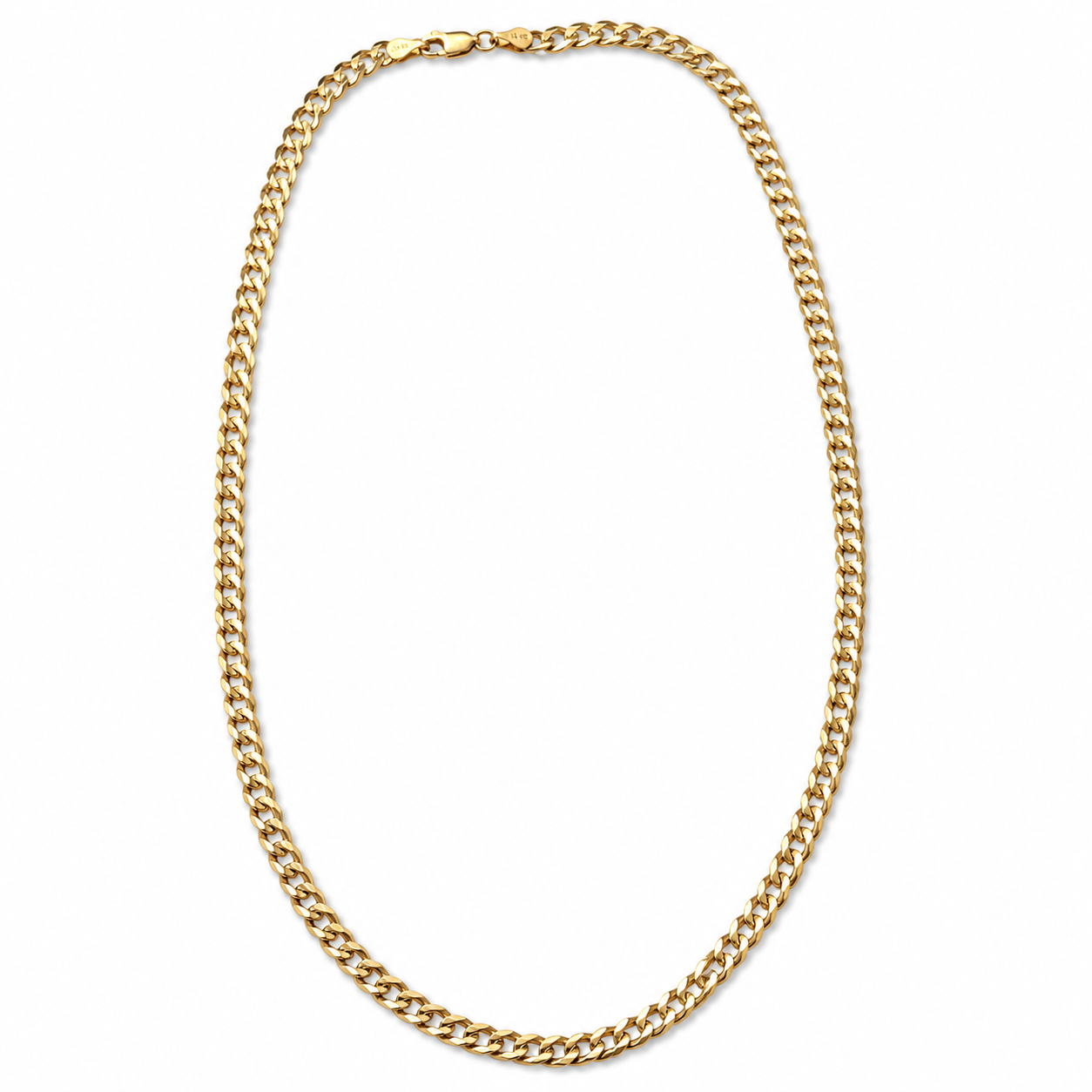 14K Yellow Gold Curb Link Chain Necklace