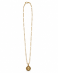 14K Yellow Gold Virgin of Guadalupe Medallion Necklace
